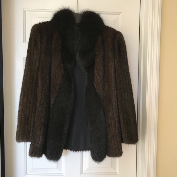 Jackets & Blazers - Ranch Mink Corduroy Fox Collar/Trim Jacket